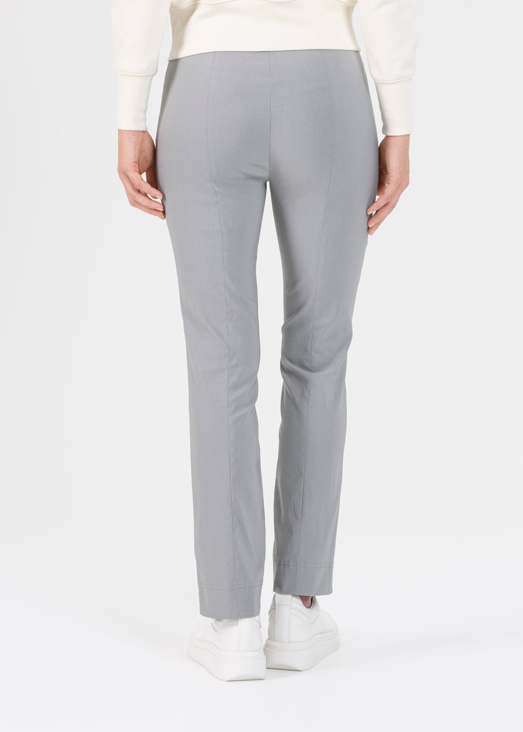 trousers ankle silver length in stretch Ina
