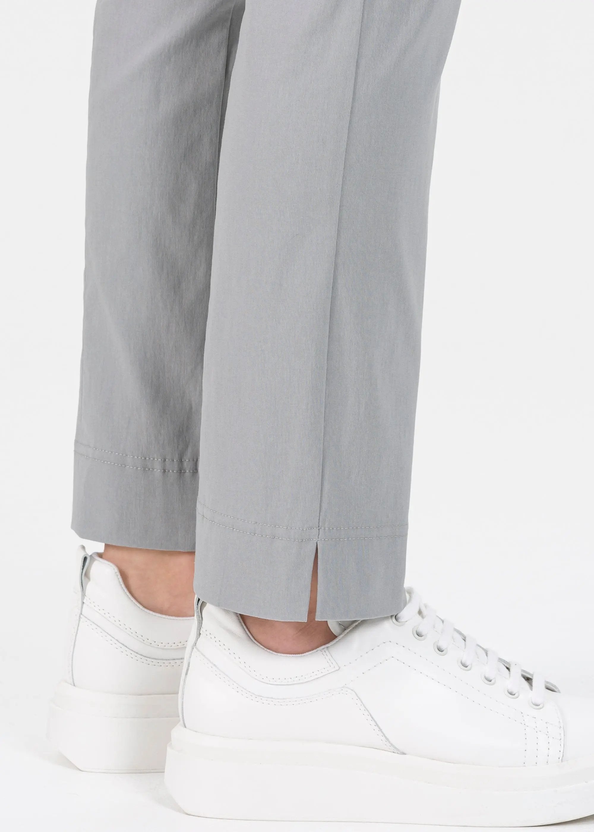 length trousers in Ina silver stretch ankle