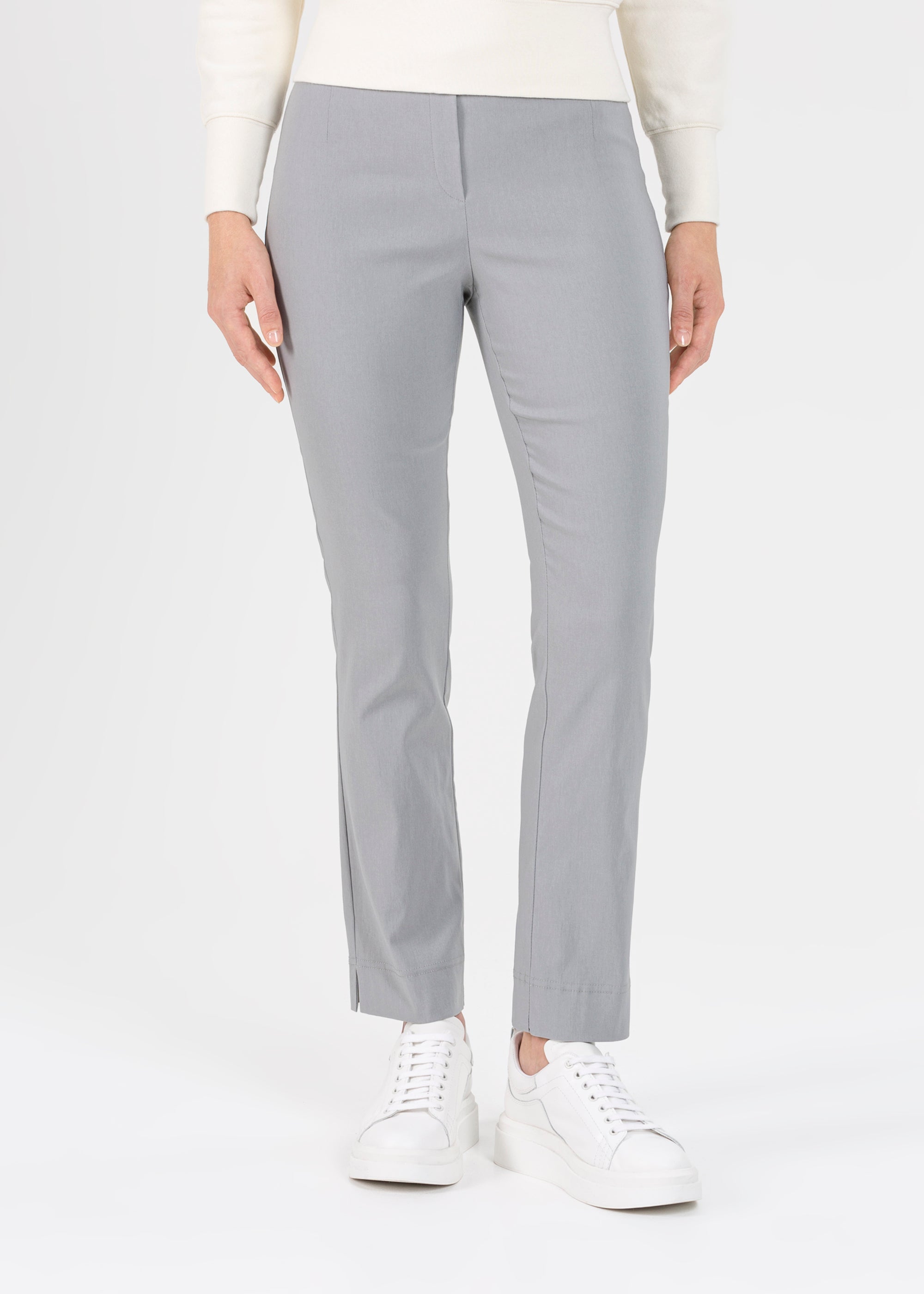 Ina ankle stretch silver trousers length in