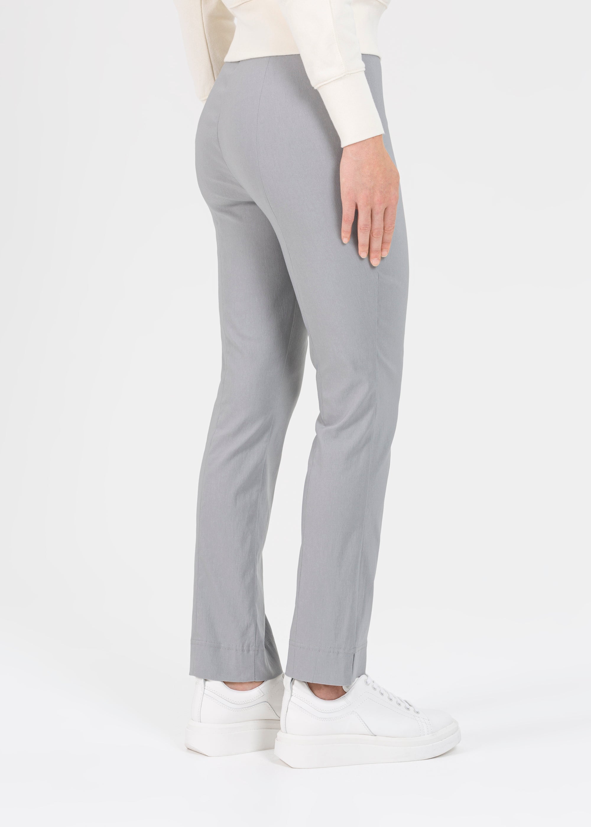 ankle Ina length trousers silver in stretch